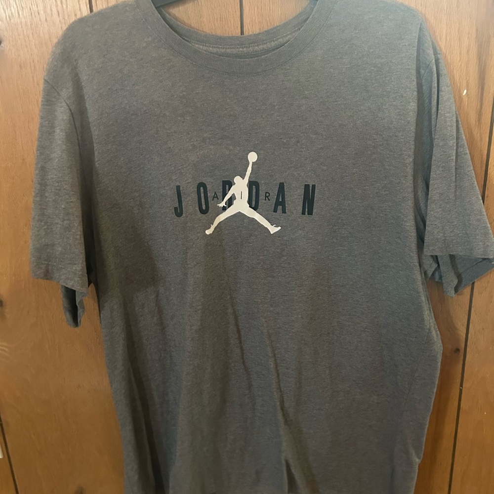 Jordan Gray Tee with Red Logo
